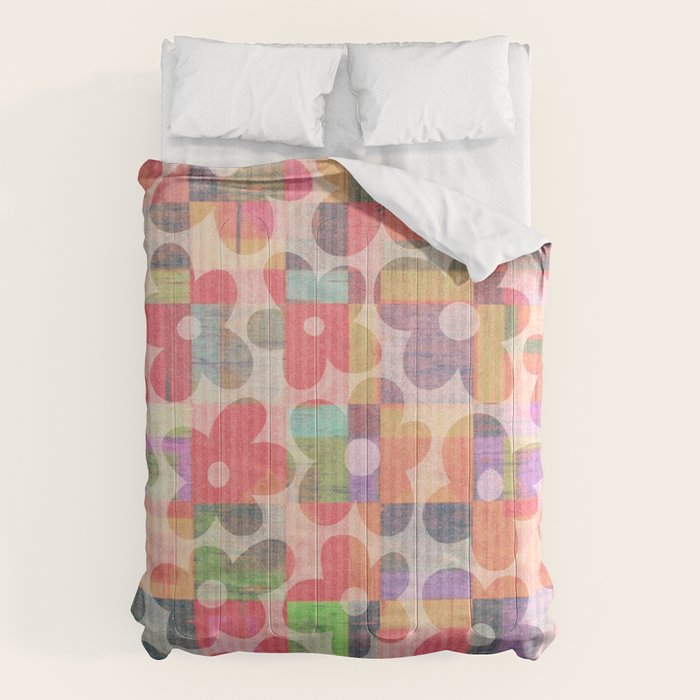 Retro Rainbow Daisy Quilt Comforter Gallery Image 6
