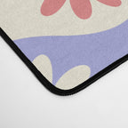 Retro Wavy Stripes with Colorful Flowers Desk Mat Gallery Image 4