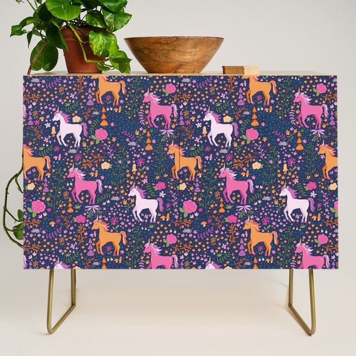 Unicorns Dancing in an Enchanted Garden Credenza Gallery Image 1