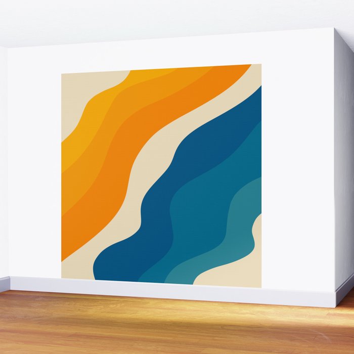 Minimalist abstract waves Wall Mural Gallery Image 2