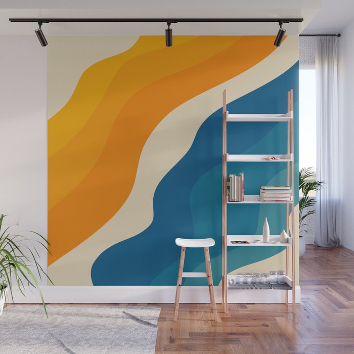 Minimalist abstract waves Wall Mural