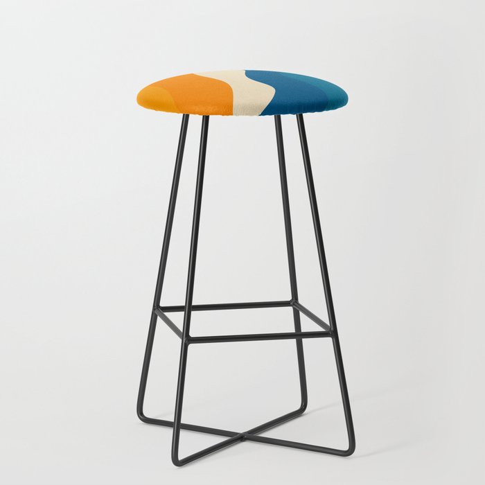 Minimalist abstract waves Stool Gallery Image 1