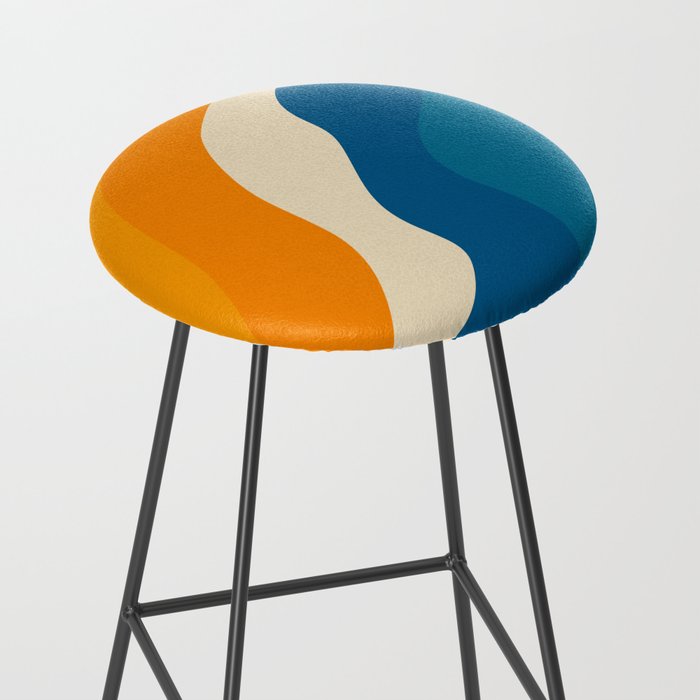 Minimalist abstract waves Stool Gallery Image 2