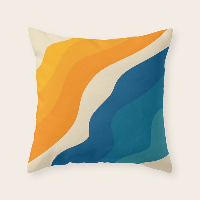 Minimalist abstract waves Throw Pillow