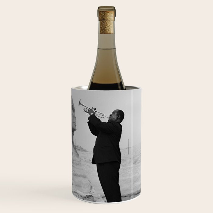 Louis Armstrong at the Spinx and Egyptian Pyrimids Vintage black and white photography / photographs Wine Chiller Gallery Image 3