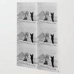 Louis Armstrong at the Spinx and Egyptian Pyrimids Vintage black and white photography / photographs Wallpaper Gallery Image 2