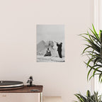 Louis Armstrong at the Spinx and Egyptian Pyrimids Vintage black and white photography / photographs Poster Gallery Image 2
