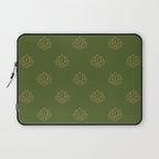 Gold Spiritual Lotus on Dark Olive Green Laptop Sleeve Gallery Image 1