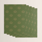 Gold Spiritual Lotus on Dark Olive Green Wrapping Paper Gallery Image 3