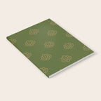 Gold Spiritual Lotus on Dark Olive Green Notebook Gallery Image 2