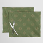 Gold Spiritual Lotus on Dark Olive Green Placemat Gallery Image 1