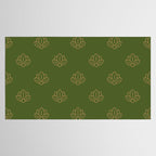 Gold Spiritual Lotus on Dark Olive Green Tablecloth Gallery Image 2