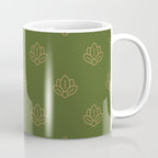 Gold Spiritual Lotus on Dark Olive Green Coffee Mug Gallery Image 1