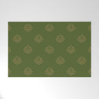 Gold Spiritual Lotus on Dark Olive Green Welcome Mat Gallery Image 1