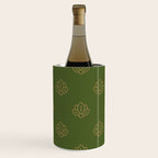 Gold Spiritual Lotus on Dark Olive Green Wine Chiller Gallery Image 3