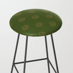 Gold Spiritual Lotus on Dark Olive Green Stool Gallery Image 2