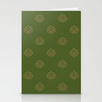 Gold Spiritual Lotus on Dark Olive Green Stationery Card Gallery Image 2