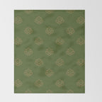 Gold Spiritual Lotus on Dark Olive Green Throw Blanket Gallery Image 2