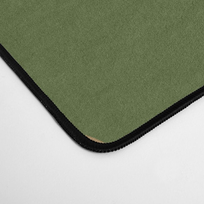 Gold Spiritual Lotus on Dark Olive Green Desk Mat Gallery Image 4