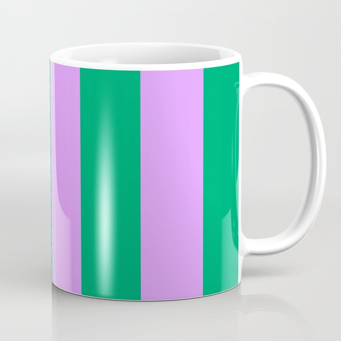 Vibrant green and purple stipes Coffee Mug Gallery Image 1