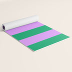 Vibrant green and purple stipes Yoga Mat Gallery Image 2