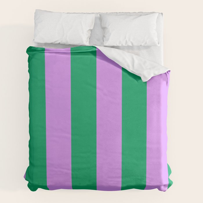Vibrant green and purple stipes Duvet Cover Gallery Image 2