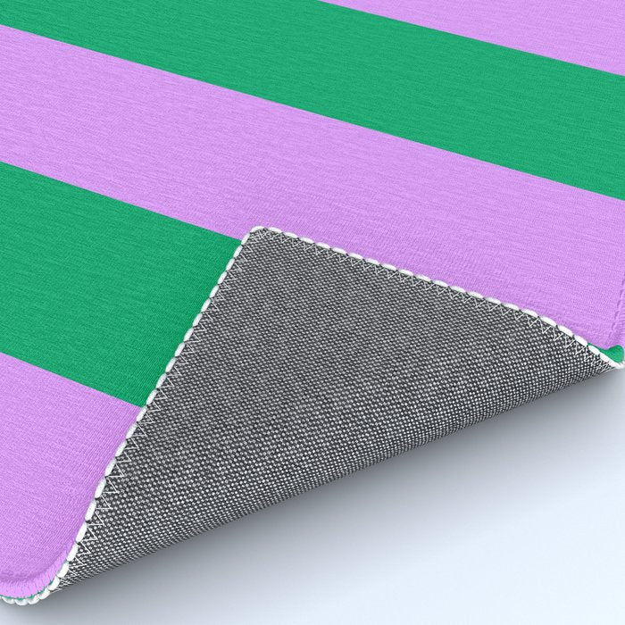 Vibrant green and purple stipes Rug Gallery Image 4