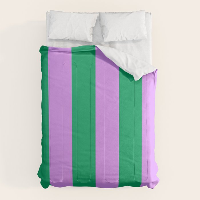 Vibrant green and purple stipes Comforter Gallery Image 6