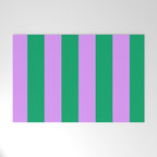 Vibrant green and purple stipes Welcome Mat Gallery Image 1