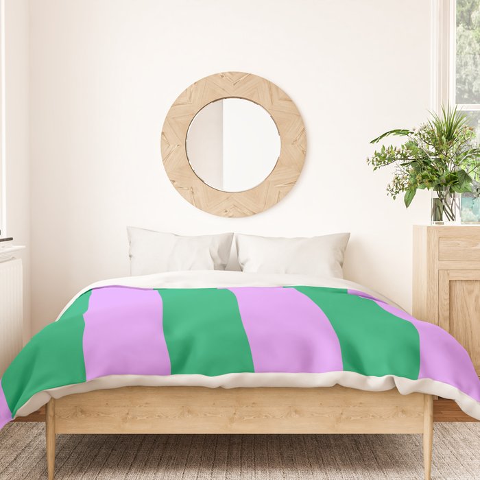 Vibrant green and purple stipes Duvet Cover Gallery Image 3