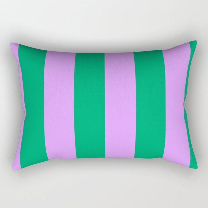 Vibrant green and purple stipes Rectangular Pillow Gallery Image 2