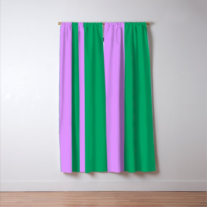 Vibrant green and purple stipes Window Curtain Gallery Image 3