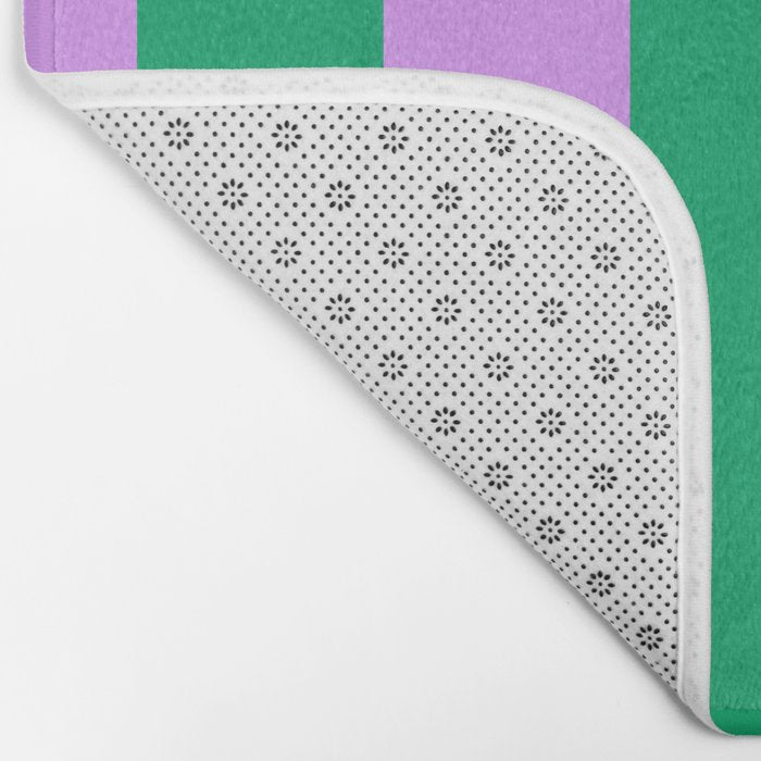 Vibrant green and purple stipes Bath Mat Gallery Image 2