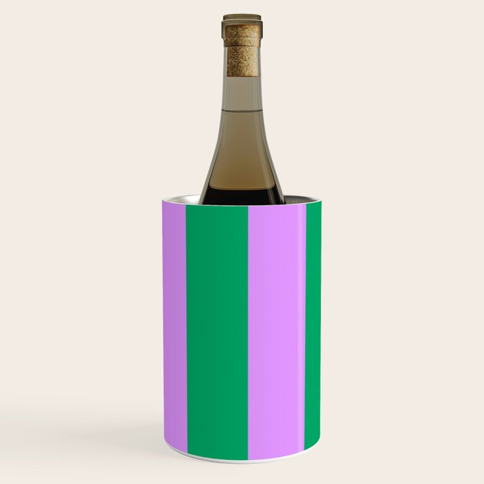 Vibrant green and purple stipes Wine Chiller Gallery Image 2