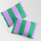 Vibrant green and purple stipes Pillow Sham Gallery Image 3
