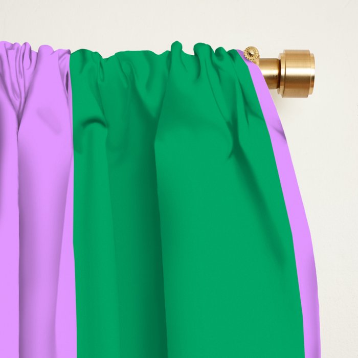 Vibrant green and purple stipes Window Curtain Gallery Image 2