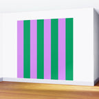 Vibrant green and purple stipes Wall Mural Gallery Image 2