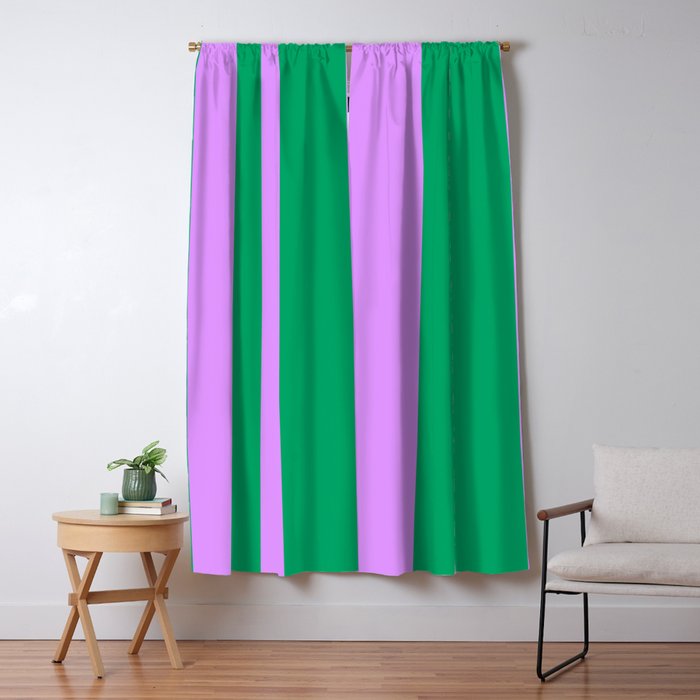 Vibrant green and purple stipes Window Curtain Gallery Image 5