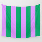 Vibrant green and purple stipes Wall Tapestry Gallery Image 4