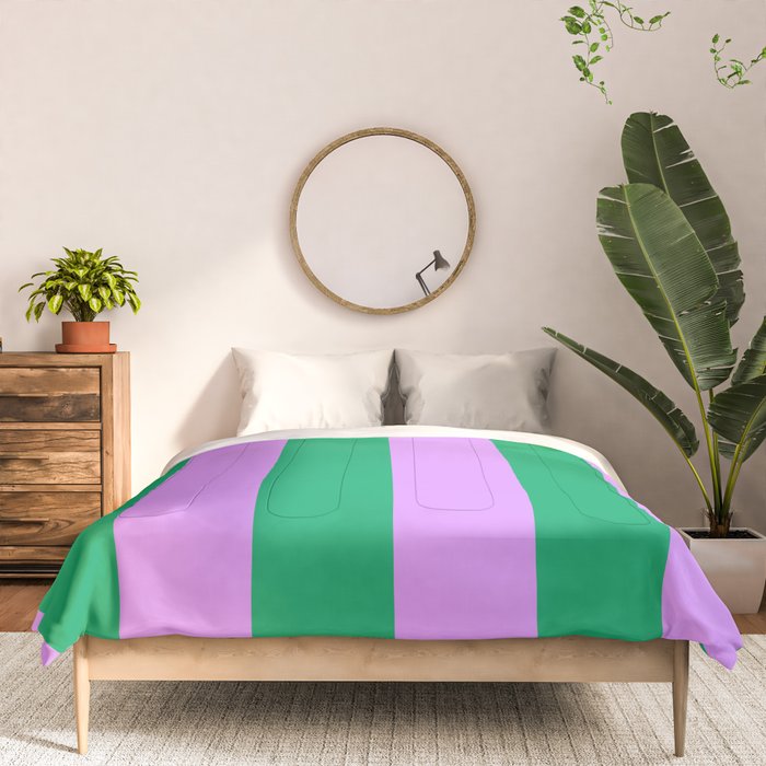 Vibrant green and purple stipes Comforter Gallery Image 3