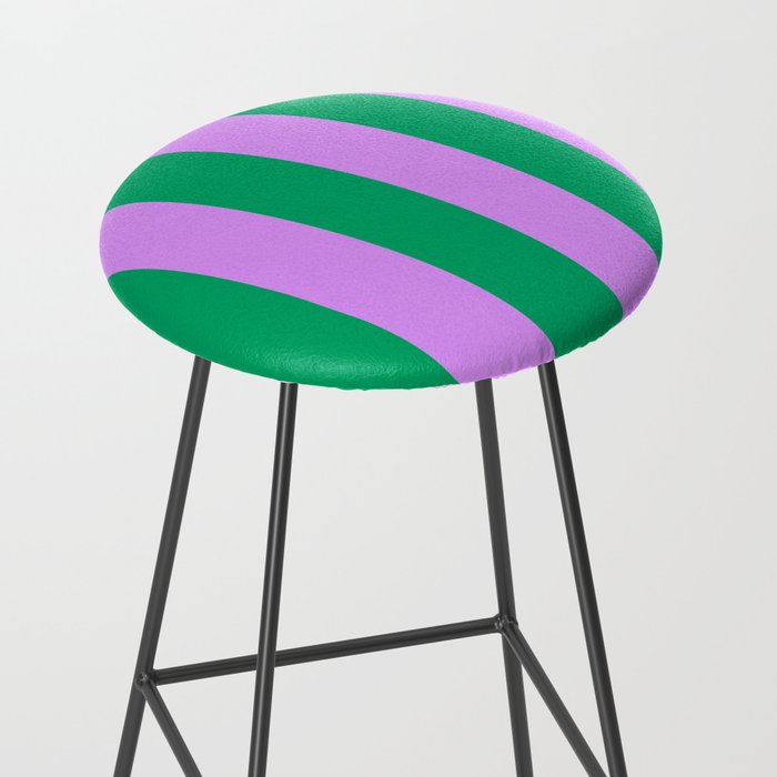 Vibrant green and purple stipes Stool Gallery Image 2
