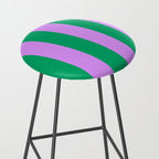 Vibrant green and purple stipes Stool Gallery Image 2