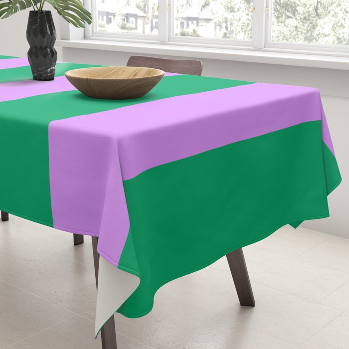 Vibrant green and purple stipes Tablecloth Gallery Image 3