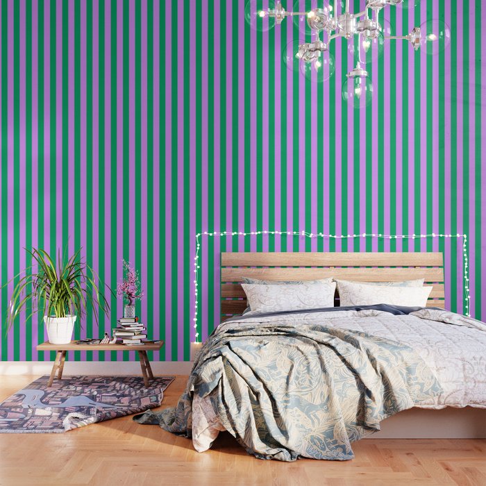 Vibrant green and purple stipes Wallpaper Gallery Image 3
