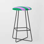 Vibrant green and purple stipes Stool Gallery Image 1