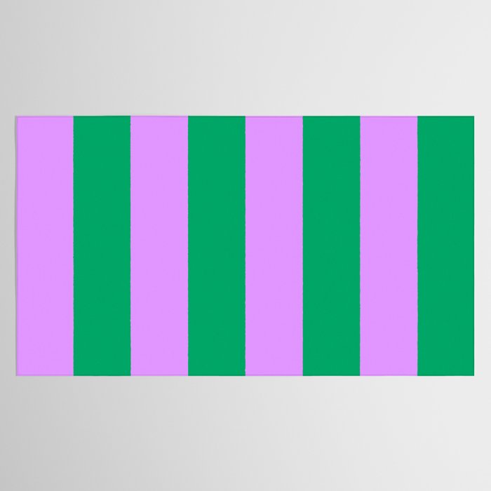 Vibrant green and purple stipes Tablecloth Gallery Image 2