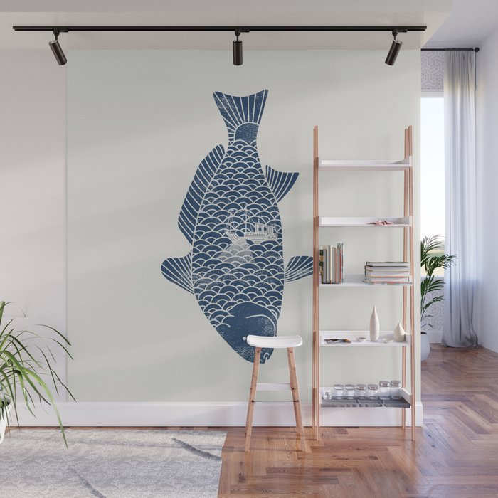 Fishing in a fish 2 Wall Mural Gallery Image 1