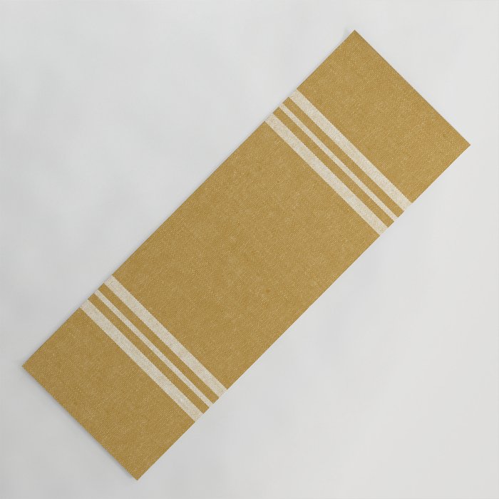 pimlico stripes - mustard yellow Yoga Mat Gallery Image 1