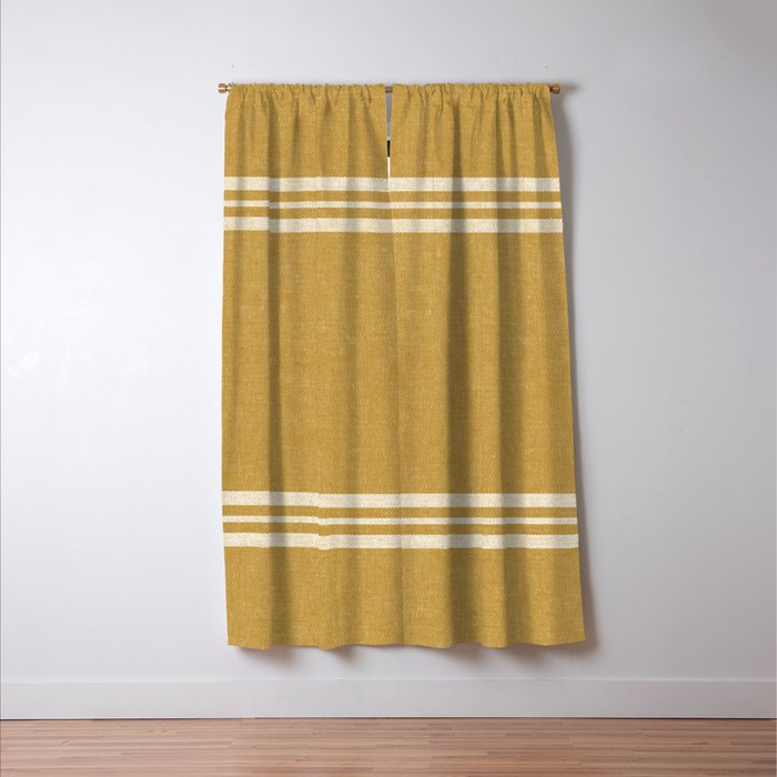 pimlico stripes - mustard yellow Window Curtain Gallery Image 3