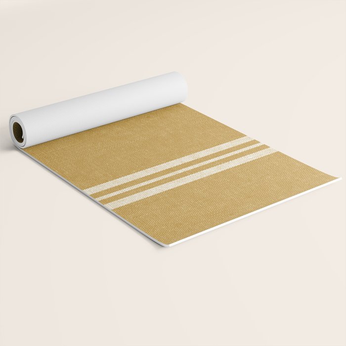 pimlico stripes - mustard yellow Yoga Mat Gallery Image 2